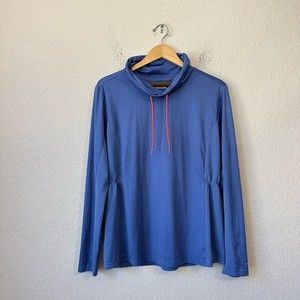 COLUMBIA Womens L/S Striped Cowl Neck Piney Ridge Knit Top in Blue